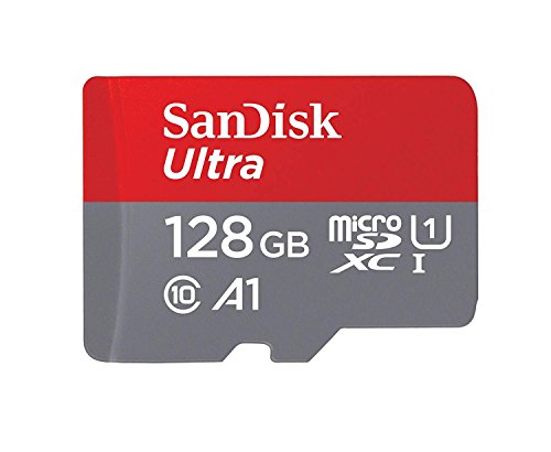 SanDisk Ultra - Tarjeta de memoria microSDXC de 128 GB con adaptador SD, velocidad de lectura hasta 100 MB/s, Clase 10, A1