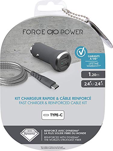 Force Power CAC Fast&Smart 2 USB A 4.8A Gris + CBL A/C 1M2 Gris
