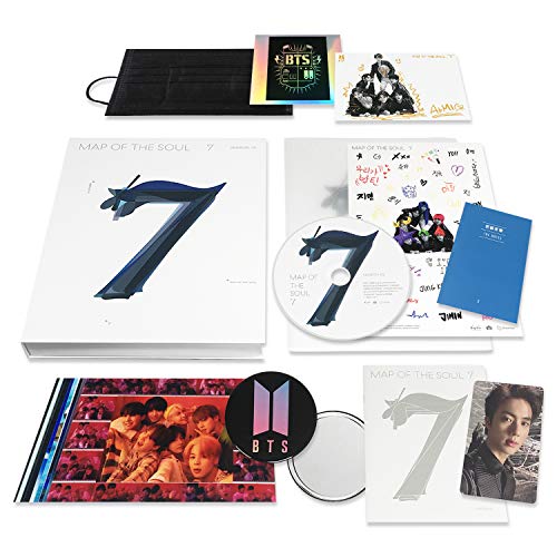 BTS Album - MAP OF SOUL : 7 [ 2 ver. ] CD + Photobook + Lyrics Book + Mini Book + Photocard + Postcard + Sticker + Coloring Paper + OFFICIAL POSTER + FREE GIFT