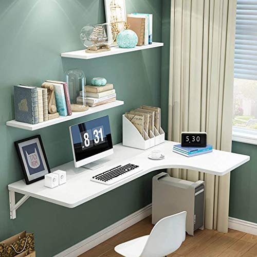 JF Mesa de escritorio plegable de esquina blanca en forma de L para espacios pequeños para el hogar y la oficina, escritorio de estudio de computadora están disponibles