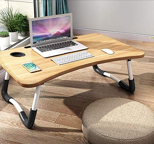 Mesa para ordenador portátil Lapdesk, mesa plegable para portátil, mesa de cama plegable para leer, bandeja de cama para el escritorio o como bandeja de desayuno para cama y sofá (60 x 40 cm)