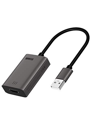 Yehua Adaptador USB a HDMI Compatible con Windows7,8,10 / MacOS 10.12, 1080P Adaptador Convertidor de Audio y Video USB Macho a HDMI Hembra para PC, Computadora Portátil