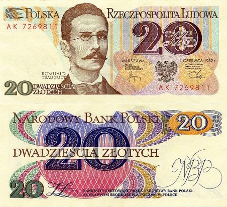 dos billetes antiguos polacos