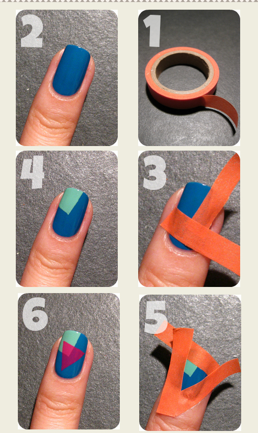 Uñas con bloques de colores