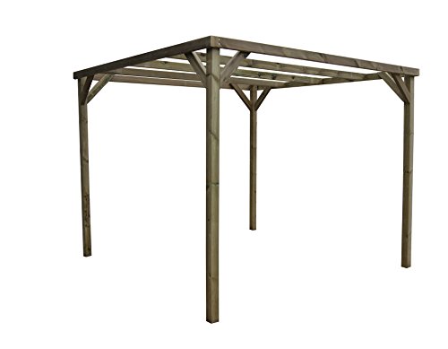 AD servicios Pérgola de Madera tratada 240x240x240 cm