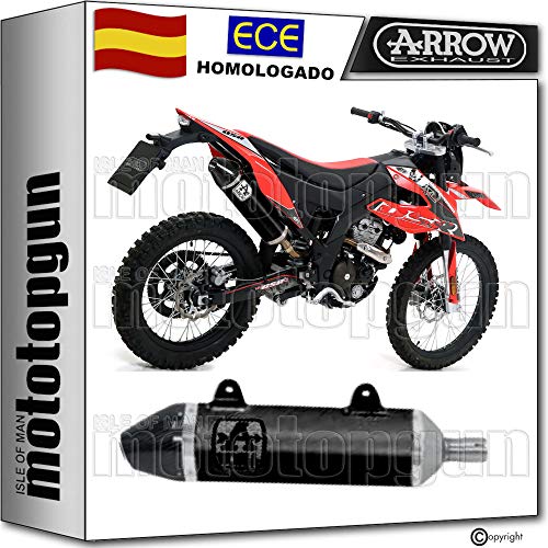 ARROW TUBO DE ESCAPE HOMOLOGADO THUNDER CON FONDO CARBY EN ALUMINIO NEGRO COMPATIBLE CON APRILIA RX SX 125 4T 2018 18 52509AKN