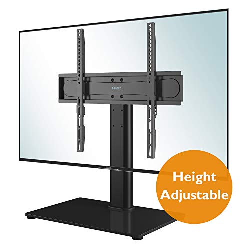 BONTEC Universal Soporte Altura Ajustable para televisión de 26 – 55 Pulgadas, Soporte TV Mesa para TV LCD LED Plasma, hasta 40 kg, máx. VESA 400 x 400 mm