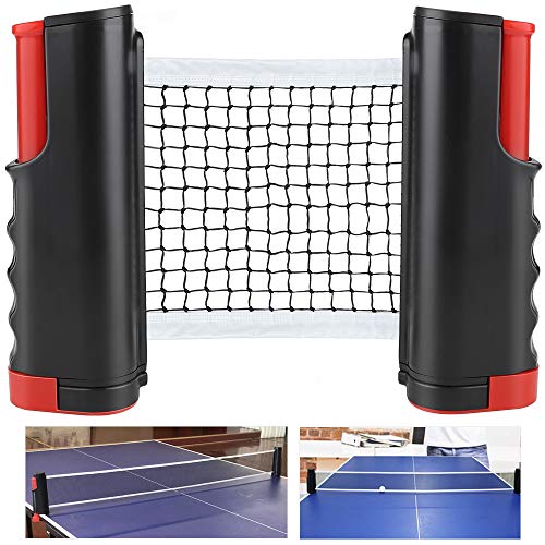 CHUER Red de Tenis de Mesa, Red Ajustable de Ping Pong Repuesto Portátil Retráctil Table Tennis Net - Ping Pong Net para Entrenamiento Abrazaderas, Longitud Ajustable 170 (MAX) x 14.5cm