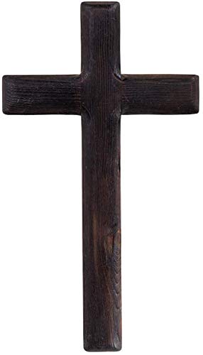 Famyfamy para Pared Colgante de Pared Madera Jesús Cristo Cruz Rústico Madera Cruz Madera Cruz para el Hogar Bodas Meditación Iglesia Negro - Negro, 16 * 2 * 28CM (Wall Size)