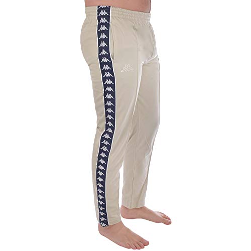 Kappa 222 Banda Astoria - Pantalones de chándal para hombre, Hombre, color Beige/azul marino., tamaño M