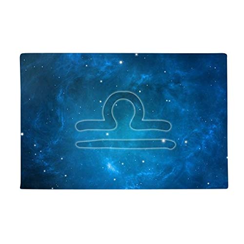 Noche estrellada Libra Zodiac Constelación antideslizante suelo alfombra alfombra baño salón cocina puerta 16 "x30" regalo