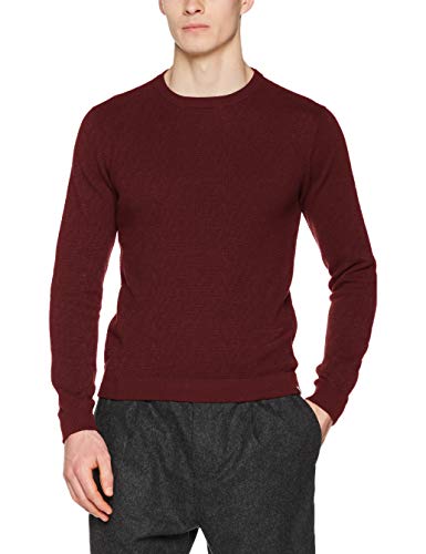 Scalpers Terranova Tricot - Jersey para Hombre, Talla XL, Color Burdeos