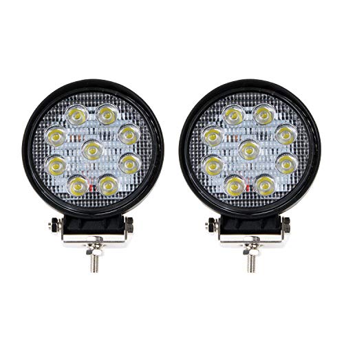 SKYWORLD Barra de luz de trabajo LED de 4 pulgadas y 27W de punto que conduce luces de niebla para automóvil todoterreno 4WD camión tractor tractor remolque 4x4 SUV ATV (paquete de 2)