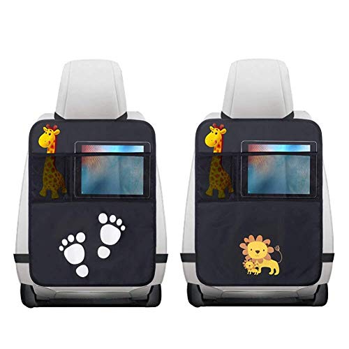 2 Pack Organizadores para Coche WEINAS Kick Mats de Coche Protector de Asiento Respaldo de Coche Patadas/Pies Sucios de Niños Funda Cubierta para Asiento Trasero - Protectores de Asiento Respaldo