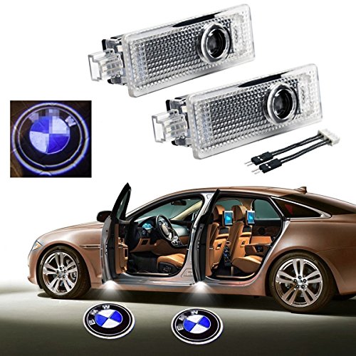 ANKIA 2 piezas de luces LED para puerta de coche con logotipo láser proyector de luz fantasma lámpara de bienvenida símbolo emblema cortesía paso luces kit de lámpara de suelo