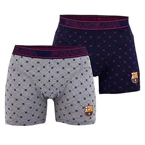 Boxers FC Barcelona Niño (Lote de 2) Licencia Oficial Azul – Gris, Niños, Bleu - Gris, EU - 4A