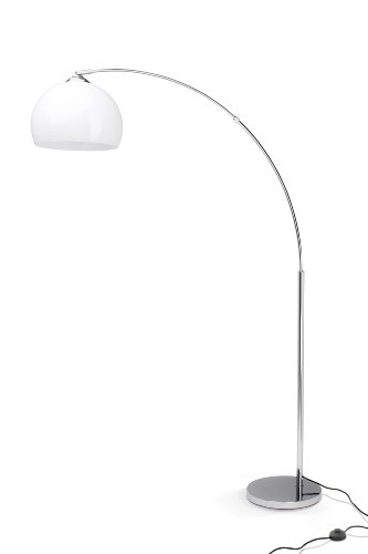 Brilliant 92940/75 Vessa - Lámpara de pie (bombilla E27, máx. 60 W), color cromado y blanco
