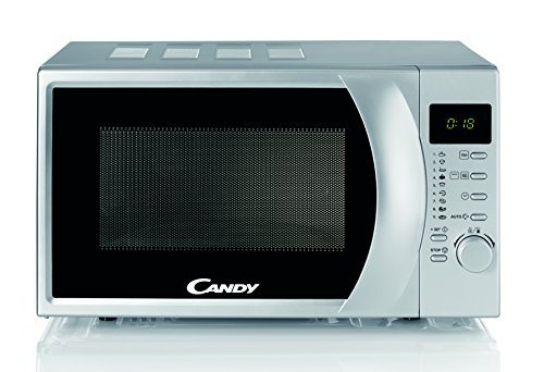 Candy CMG 2071 DS Microondas con grill, Capacidad 20L, Display digital, 9 Programas Automáticos, Plato giratorio 24,5cm, 700W-900W, 700 W, 20 litros, Silver