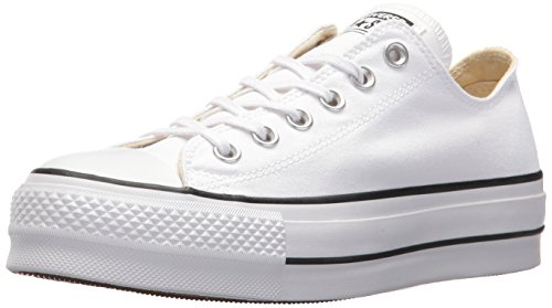 Converse Chuck Taylor CTAS Lift Ox Canvas, Zapatillas para Mujer, Blanco White Black White 102, 35 EU