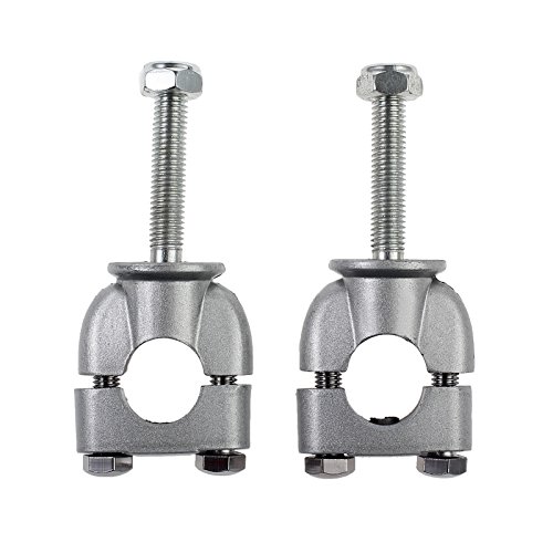 eSynic 2x 7/8'' Abrazadera de Moto Abrazadera Vertical del Manillar Universal Barra Kits de Montaje Metal Durable Uso para 22 mm Manillar -Plata