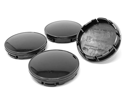 Finest Folia Juego de 4 x Buje Tapa 56 mm tapacubos para Llantas ABS Plástico Accesorios universales para el Coche (Negro)