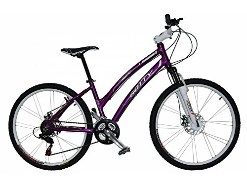 Gotty Bicicleta de montaña MTB Mujer CRS, Aluminio 26", con suspensión de Aluminio Regulable, Cambio de 21 velocidades y Frenos de Disco. (Violeta)