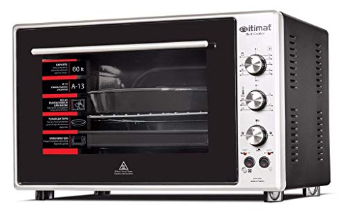 Itimat - Horno de doble cristal (60 L), color negro