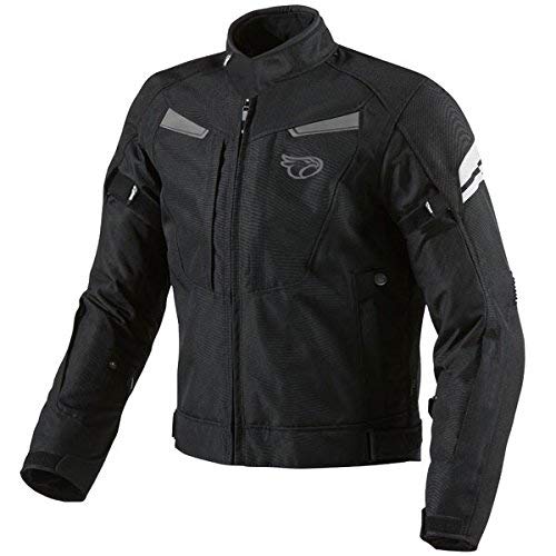 JET Chaqueta de moto motocicleta impermeable con armadura multi funcional negro