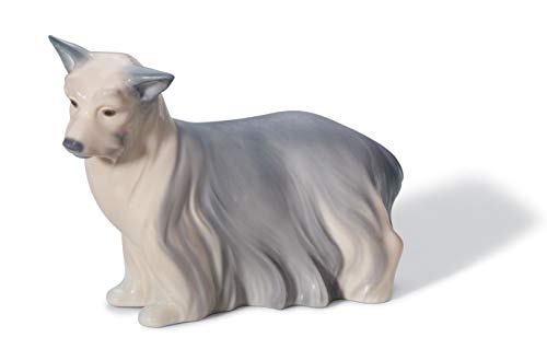 LLADRÓ Figura Perro Yorkshire Terrier. Figura Perro de Porcelana.