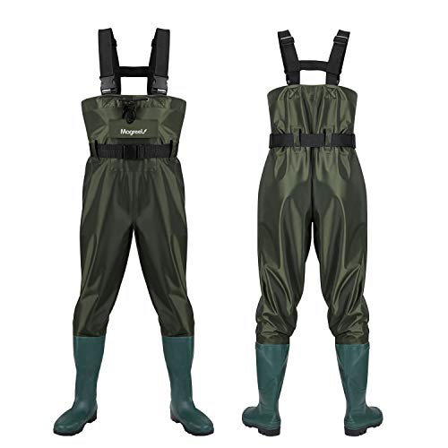 Magreel Vadeadores de Pesca con Botas Impermeables para Pescar Caza Waders Transpirables Ropa Pantalones para Pescador Hombre y Mujer, Material Seguro y Duradero (EU 46 / UK 12)