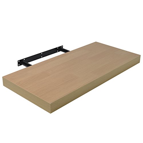 Moorland Repisa Flotante de Pared Pegasus Gran Soporte Grosor 3,4cm, 11 Colores, Longitudes 25cm Roble Claro