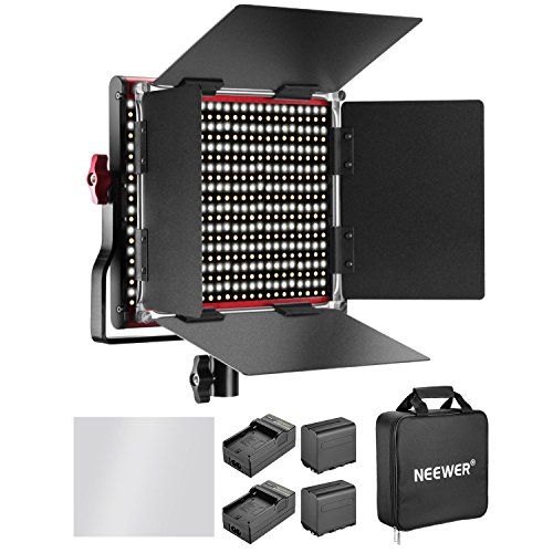 Neewer 10090954 Luz de video con batería recargable y equipo de iluminación para cargador, 660 LED, Negro/Rojo