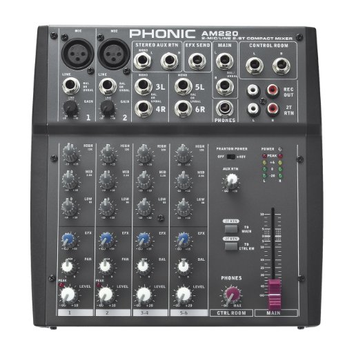 Phonic AM220, mesa de mezclas.