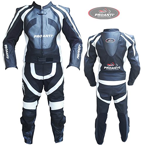 PROANTI - Mono de Piel para Motocicleta, Combinado, 2 Piezas, Tallas: 46-58, Mujer Hombre, 46 / XS