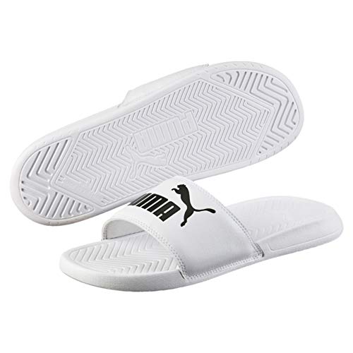 PUMA Popcat, Sandalias deslizantes Unisex Adulto, Blanco White Black, 35.5 EU