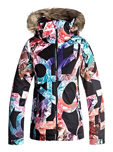 Roxy Jet Ski Girl Jk Chaqueta para Nieve, niñas, Negro (Anthracite Pattern_4), 10/M