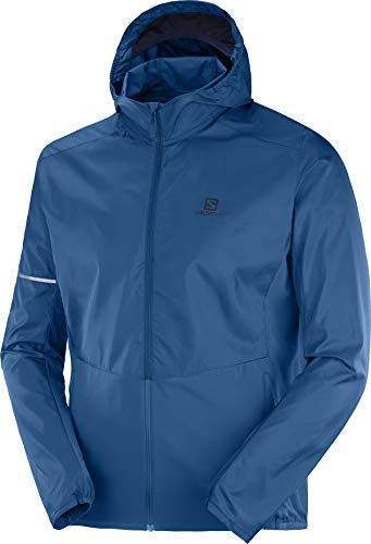 SALOMON Agile FZ Hoodie M Chaqueta Cortavientos, Hombre, Azul (Poseidon), XL