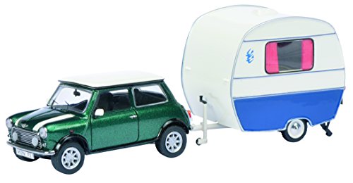 Schuco 450241500 - Mini Cooper con caravanas Knaus Schwalbennest, 1:43