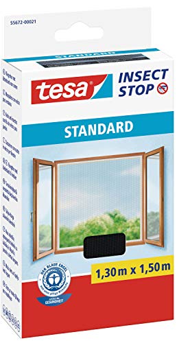 TESA 55672-00021-02 - Malla Standard para ventanas, Negro,  1,30  x 1,50 m