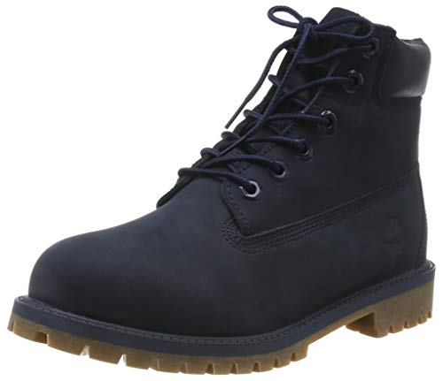 Timberland 6 in Premium Waterproof Botas Clasicas Unisex - Niño, Azul (Medium Blue Nubuck), 38 EU (5.5 UK (Junior) UK)