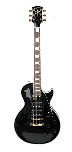 TOKAI UL CUSTOM ELECTRIC GUITAR BLACK & GOLD MAHOGANY BODY, TOP & NECK