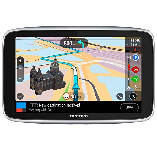 TomTom Go Premium, GPS para coche, 6 pulgadas,con Actualizaciones via Wifi, Trafico y Radares para Toda la Vida Mediante Tarjeta Sim Incluida, Mapas del Mundo, Navegación Último Kilómetro e Ittt