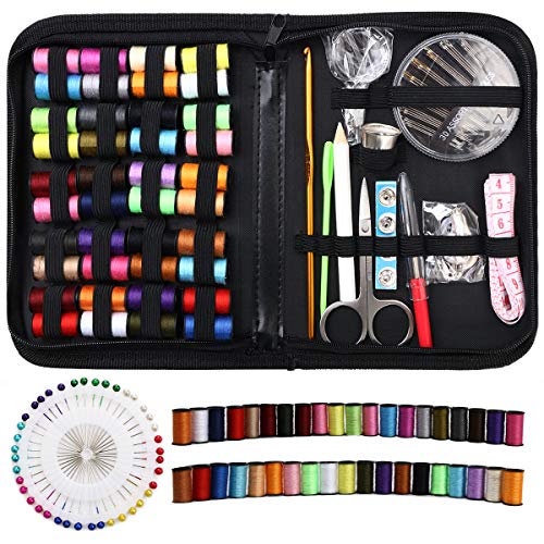 URAQT Kit de Costura con 128pcs, Accesorios de Costura Premium, Costurero Viaje, Mini Emergencia Costura Kit de Accesorios, para Sastre, Familia, Principiante, Hogar, Viajes y Uso de Emergencia