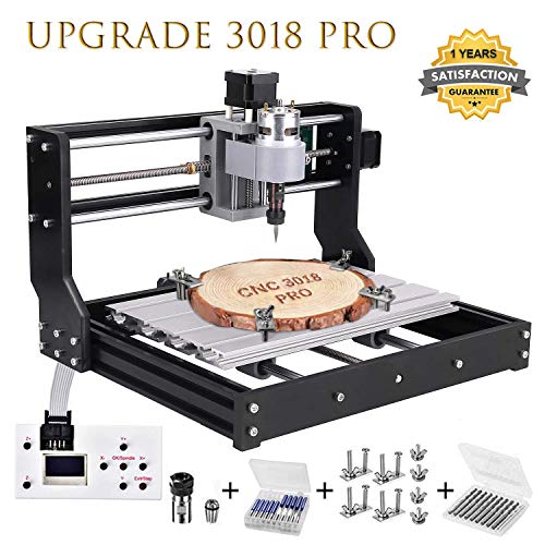 Vogvigo 3018 Pro CNC Fresadoras Máquina laser engraving machine,GRBL Control CNC Router Kit Madera Router Grabado 3 ejes plástico acrílico PVC Talla de madera,Area de Trabajo XYZ 300x180x45mm