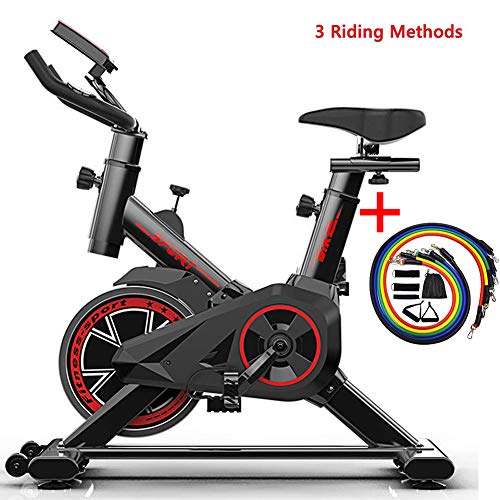 XWDQ Bicicleta Estática de Spinning Profesional, Ajustable Resistencia, Pantalla LCD, Bicicleta Fitness de Gimnasio Ejercicio con Volante de Inercia, Sillín Ajustable, Máx.150kg