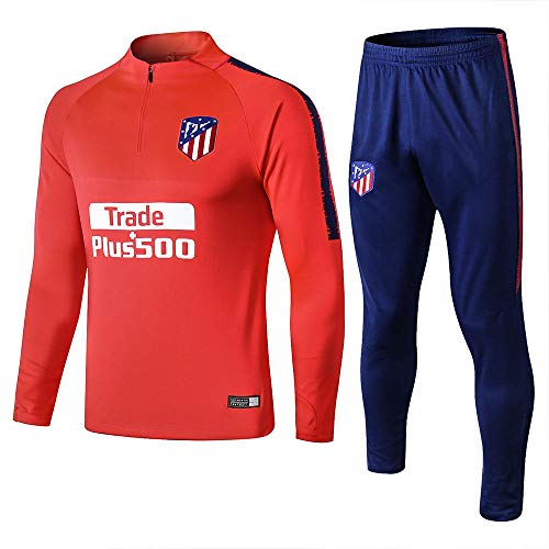 18-19 Atlético de Madrid Manga Larga, Traje de Entrenamiento, Traje de fútbol Informal, Traje, Ropa Deportiva Casual para Hombres @ Photo Color_M