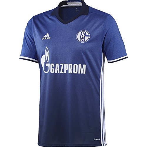 adidas FC Home Jersey Camiseta 1ª Equipación Schalke 04 2017-2018, Hombre, Azul (azufue/Blanco), XS