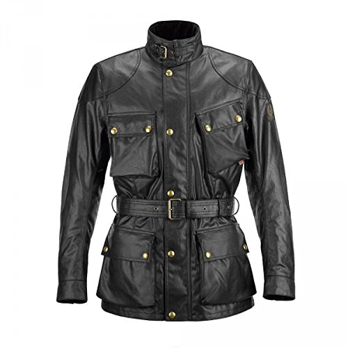 Belstaff Chaqueta Classic Tourist Trophy Waxcotton Waterproof XL-, color negro