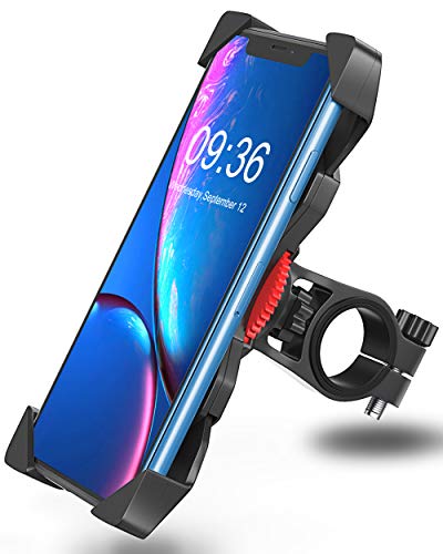 Bovon Soporte Movil Bicicleta, Anti Vibración Soporte Movil Bici Montaña con 360° Rotación para Moto Cochecito, Universal Manillar para iPhone X XS Max XR 8 Plus 7 6s Samsung y 3.5"-6.5" Smartphones