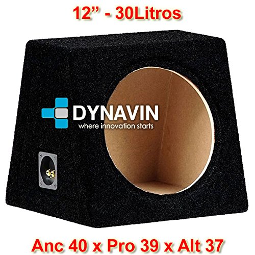 Caja acústica universal para subwoofer de 8" (200mm), 10" (250mm), 12" (300mm), 15" (380mm), 18" (450mm) (12", Negro)